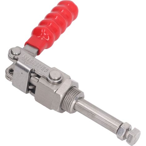 Pince à genouillère à dégagement rapide par simple pression ou traction, piston en acier inoxydable, course du piston : 136 kg, force de maintien (1/5)