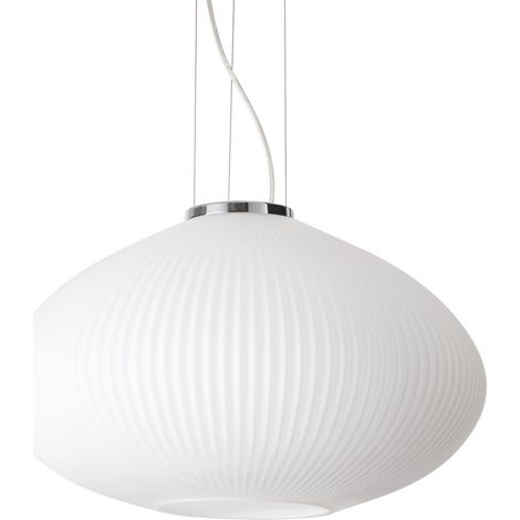 Ideal Lux PLISSE Globe Dome Pendelleuchte Chrom 45cm
