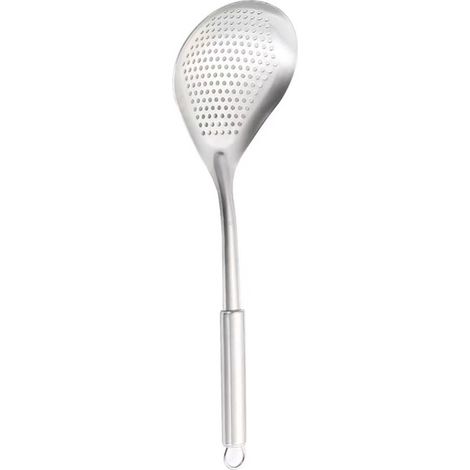 Passoire en acier inoxydable, écumoire perforée, plat à four, petite cuillère à pâtes ronde, passoire, louches, passoire à riz, spatule, cuillère à séparer, cuillère à raviolis, acier inoxydable (1/5)