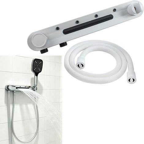 Colonne de douche sans perçage avec Cascade Latérale et jet, Blanc (1/5)