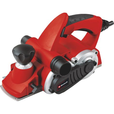 Einhell Rabot électrique TE-PL 900 (profondeur de passe jusqu’à 3 mm,, semelle avec 3 rainures en V) Avec butée parallèle et de profondeur de feuillure et fer TCT (1/2)