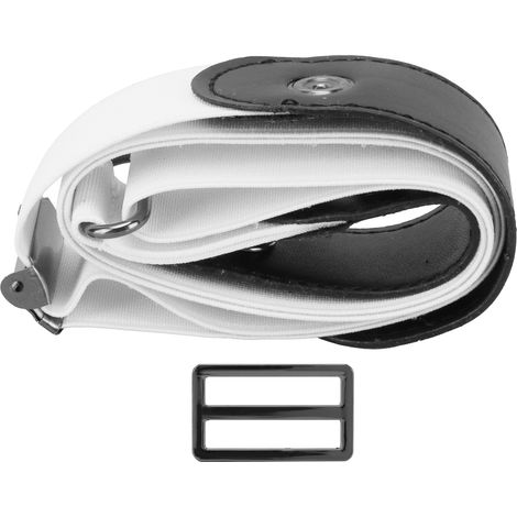 Ceinture extensible mode jean stretch pour femme homme, boucle blanche, large taille ajustable (1/5)