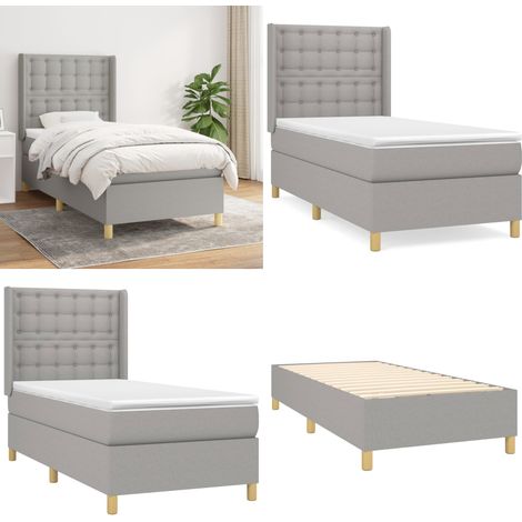Boxspringbett mit Matratze Hellgrau 90x200 cm Stoff - Boxspringbett - Doppelbett - Lattenrost - Bettrahmen - Schlafsystem - Home & Living (1/5)