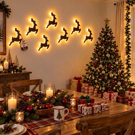 Décoration murale renne LED lumineuse pour Noël (1/5)