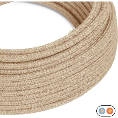 Creative-Cables Le câble électrique plat original 2x0,75 mm² (1 m, Jute PN06)