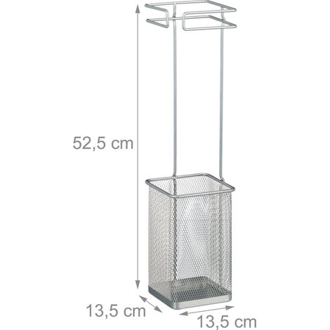 Portaombrelli quadrato dal design moderno per ingresso ufficio 52,5 x 13,5 x 13,5 cm in metallo nero 130014126