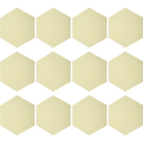 12 Panneaux Acoustiques en Mousse Hexagonale Auto-Adhésifs, Isolation Phonique Murale, Cale de Remplissage, Jaune Clair (1/5)