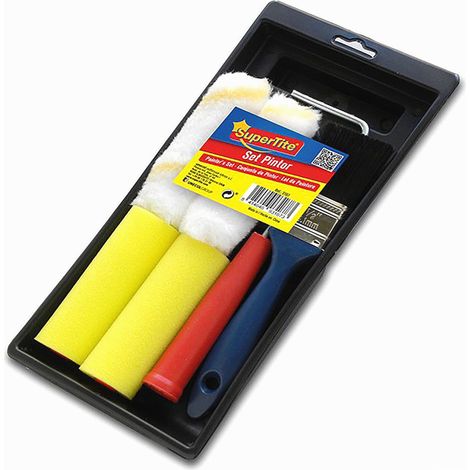 Kit de peinture Supertite avec bac, rouleau et 4 recharges 10 cm