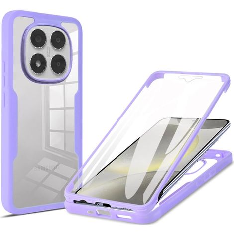 Coque pour Xiaomi Redmi Note 15 Pro+ Plus 5G/Poco M8 Pro 5G, Protection D'écran Intégrée Housse Antichoc Militaire Double Face, Case Bumper Anti-Rayures en Silicone Transparent à 360°. Violet (1/5)
