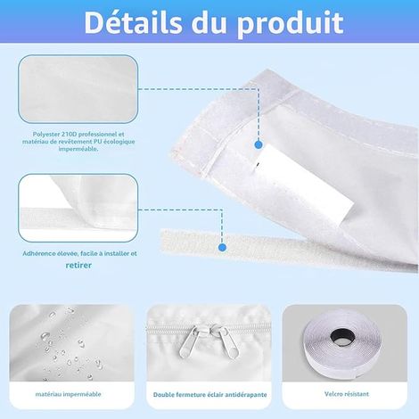 Kit de Calfeutrage Climatiseur Mobile, Double évents Imperméable Kit Fenêtre Climatiseur Mobile Convient pour le Conditionneur avec Tuyau Simple et Double (1/3)