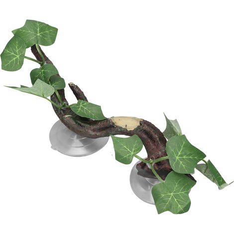 Branche d'angle artificielle pour reptiles, plante grimpante artificielle pour terrarium, idéale pour lutter contre l'ennui et décorer un aquarium. (1/5)