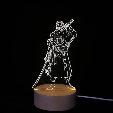 Lampe de chevet LED 3D Zoro de One Piece pour chambre d'enfant