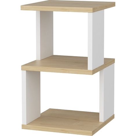 Table de chevet en bois "Carter" - 30 x 30 x 49 cm - Beige (1/4)