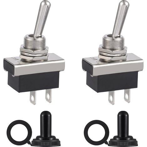(Paquet de 2 Pièces) KN3D-101 Interrupteurs à Bascule 12V 20A Interrupteur 12Volts ON OFF 2 Positions 2 Broches Marche Arret avec Capuchon Etanche pour Voiture (1/5)