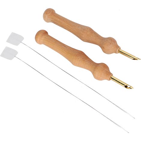 Tragbare Punch Needle, Stickstift mit Holzgriff und Nadeleinfädler zum Nähen, Filzen und Basteln. Ideal zum Stricken, Filzen und Basteln. (1/5)