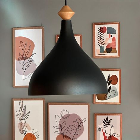 bamyum Adash Suspension Luminaire Vintage, Lustre Salon de 26 cm en Métal, Lampe E27 pour Chambre, Salle à Manger (1/4)