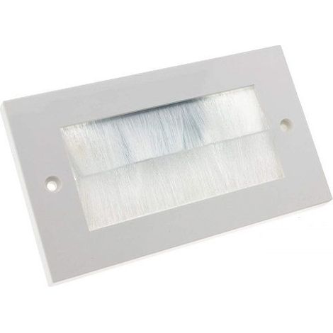 Placa frontal rectangular para salida cable pared Blanco (1/2)