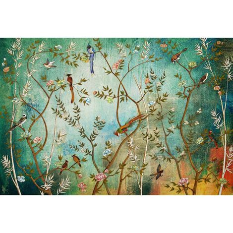 Papier peint panoramique floral pour bureau Tapisserie panoramique nature élégante Papier peint panoramique animaux pour salon (1/3)