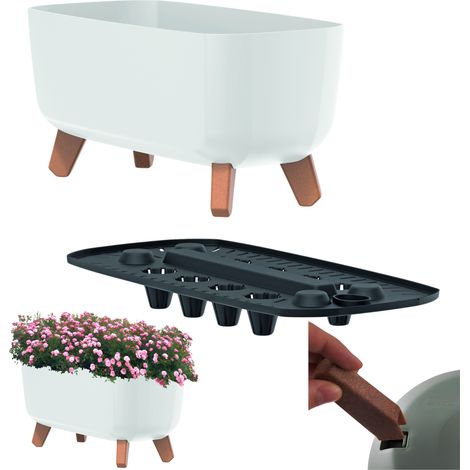 GRACIA CASE DGCL400 Blumentopf auf Beinen Weiß (1/5)