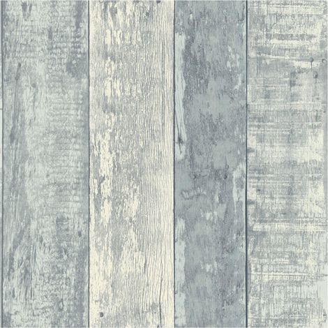 Fine Decor Rustic Wood Stripe Blue Wallpaper Paste The Paper Washable Modern Wooden Panel Plank (1/4)
