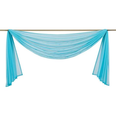 Cantonnière en voile transparent couleur bride, rideau décoratif uni pour chambre, salon, mariage – 140 x 300 cm–DELKEVIC