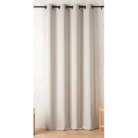 Rideau tamisant  - Effet lin authentique Blanc 145x240 cm