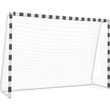 vidaXL Fußballtor 300 x 200 x 90 cm Metall Schwarz und Weiß (1/5)