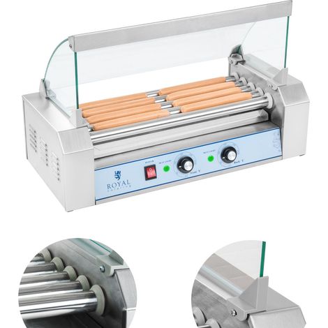 Rollgrill mit Abdeckung, Rollgrill, Wurstwärmer, 5 Brötchen (1/5)