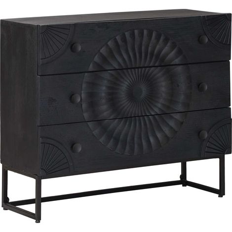 Drawer Cabinet with Drawer Black 75 x 30 x 65 cm vidaXL