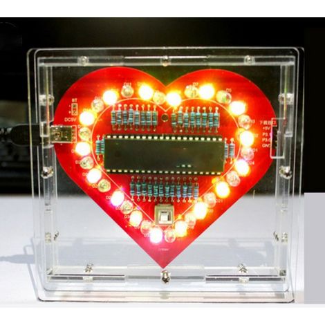 Kit DIY Lampe Cœur Électronique - Module Microcontrôleur LED à Assembler Soi-Même