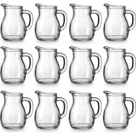 Set 12 mini Caraffa Bistrot 25 cl in Vetro per Succhi Vino Bevande piccole brocca con Linea Segnalimite di Taratura MID collezione Bistrot Bormioli per Succhi Vino Bevande (1/5)