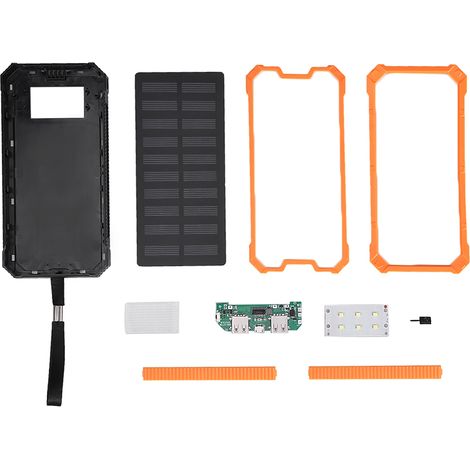 1 Batterie externe 20000 mAh, charge rapide double USB, panneau solaire monocristallin, kit montage, sport voyage (1/5)