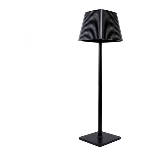 LAMAPADA LED DA TAVOLO NERA RICARICABILE CON PARALUME QUADRATO PLISSETTATO - LUCE DIMMERABILE A 3 TEMPERATURE COLORE SENSORE CREPUSCOLARE RICARICA SOLARE (1/5)