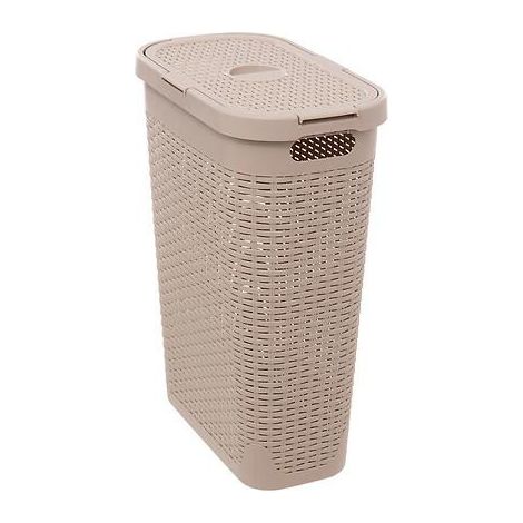 5five Cesto per la biancheria slim beige 40 litri design moderno