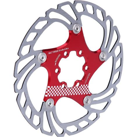Disque de frein flottant 203 mm à six boulons pour vélo de montagne, accessoire de cyclisme (rouge/argent) (1/5)