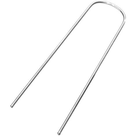Terre Jardin – Lot de 10 agrafes de paillage en métal inoxydable – Ø 2.5 mm – Hauteur 10 cm – Fixation pour toile de paillage et géotextile (1/3)