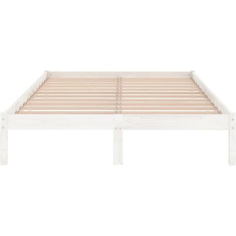 Cadre de lit Blanc Bois de pin massif 135x190 Natura (1/5)