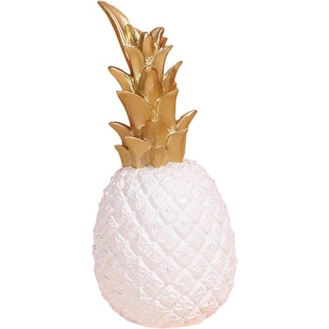 Ananas Décoratif En Résine Dorée - Modèle Artisanal Moderne - Pour Salon Bureau Étagère À Vin - 1 Pièce (1/5)