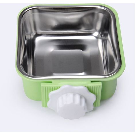 Cage suspendue amovible 2 en 1 en acier inoxydable pour chiots, chats, lapins, cochons d'Inde, hérissons et oiseaux - vert (1/5)