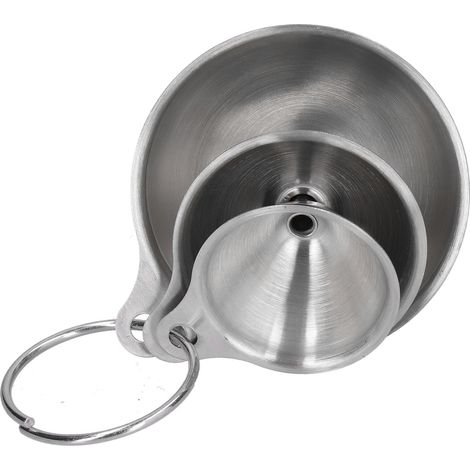Entonnoir en acier inoxydable 3 pièces, mini entonnoir pour huile et vin, séparateur de liquide polyvalent pour cuisine et bricolage (1/5)