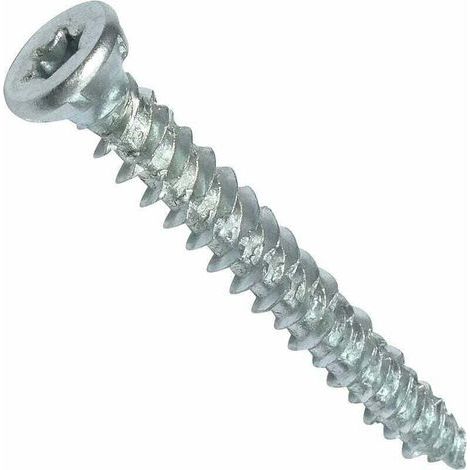 Lot de 100 vis d'ancrage direct pour béton Ø7,5 x 62 mm, tête fraisée, entraînement Torx T30, fixation directe sans cheville. (1/4)