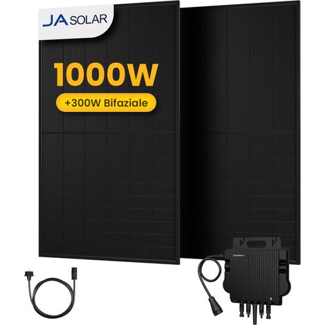 1000W Balkonkraftwerk 800W komplett Steckdose - Growatt Neo 800 Watt Wechselrichter - Solaranlage Komplettset - 500W Solarmodule & Envertech & Zubehör (1/5)