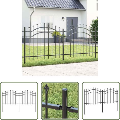 vidaXL Clôture moderne -  Clôture de jardin Gris 240 x 140 cm Acier peint par poudre (1/5)
