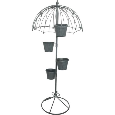 Garden Planter - Metal - L35 x W35 x H130 cm - Grey