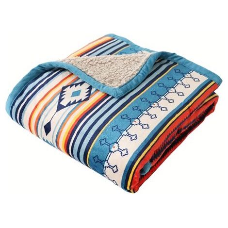 Couverture Bohème à Rayures en Flanelle – Douce et Polyvalente pour Canapé, Lit et Bureau (1/4)