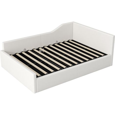 Lit banquette 140x200 avec rangement, beige - MODENUIT (1/5)