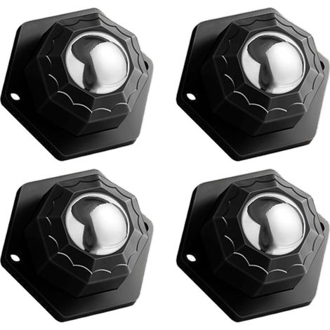 4 Pièces Roulettes pour Meubles - Universelles Adhésives 200kg Schwarz, 360° Poulie Mobile Rotative pour Charges Lourdes (1/5)
