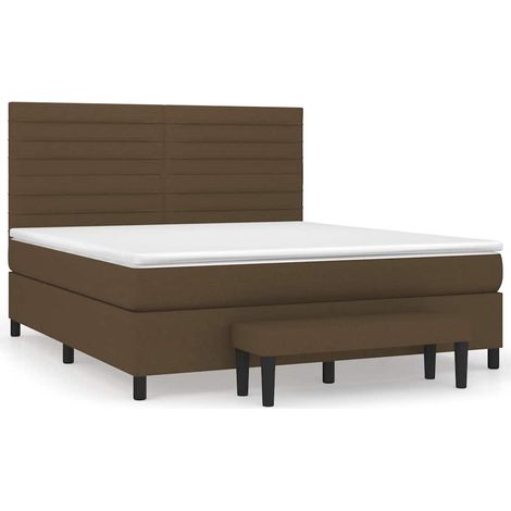 Maison Exclusive - Giroletto a Molle con Materasso Marrone Scuro 180x200cm Tessuto (1/5)