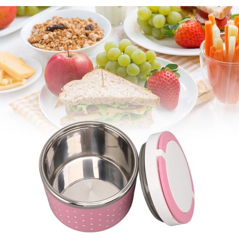 Boîte à lunch isotherme en acier inoxydable, boîte hermétique pour aliments, boîte à lunch portable, seau à lunch, boîte bento, cadeau, rose (1/5)