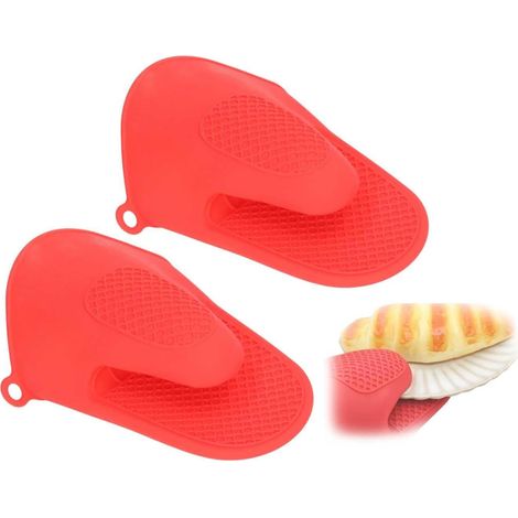1 Paire Gants de Cuisine en Silicone,Gant de Cuisine épais en Silicone,Gants de Cuisines Antidérapants, maniques en silicones pour la Cuisines, gantss de Cuisiness(Rouge) (1/5)